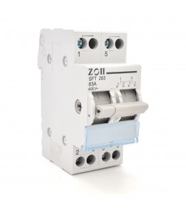 Модульний перекидний автомат трипозиційний (перекидний автомат) Voltronic SF219G-2P-63A із загальним виходом, прозора кришка