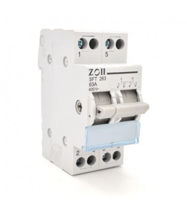 Модульний перекидний автомат трипозиційний (перекидний автомат) Voltronic SF219G-2P-63A із загальним виходом, прозора кришка