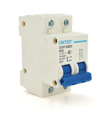Автоматический выключатель постоянного тока CHCYZO DZ47-63DC-B32, 2P, 32A, 12-125V