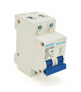 Автоматический выключатель постоянного тока CHCYZO DZ47-63DC-B63, 2P, 63A, 12-125V