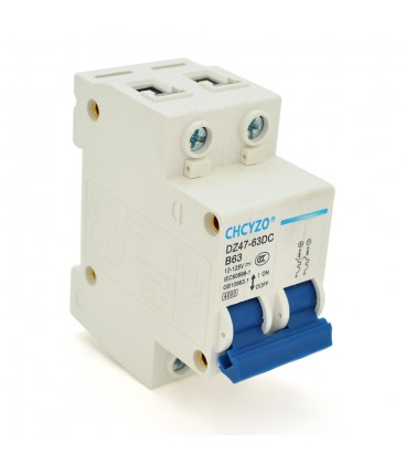 Автоматический выключатель постоянного тока CHCYZO DZ47-63DC-B63, 2P, 63A, 12-125V