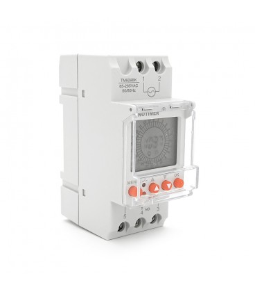 Реле часу Sinotimer TM929BK, 24 години, на DIN-рейку, LCD, програмований, змінна батарея, 30А, 85-265V, 87х65х35 мм