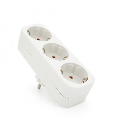 Розетка трійник з заземленням A303, White, Q10