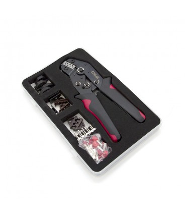 Інструмент обжимний SN-2549 для обжимки клем + насадки 06 -0.5-6mm2, 02С -0.5-2.5mm2, 06WF -0.25-16mm2, 48B -0.5-2.5mm2, Black-r