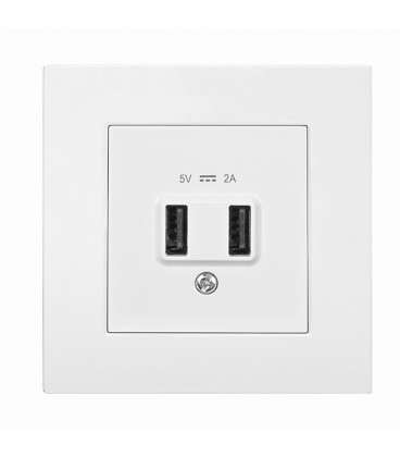 Розетка Panasonic Arkedia Slim USB 5В-2А, белая