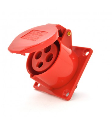 Розетка накладна пряма SF-314, 4 полюса, 3Р + E, 16А, 380V, IP44