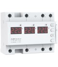 Дворежимне реле напруги однофазне/трехфазне D6-40 на DIN-рейку, 3*40А, 3*8800ВА, 120-280В, шестимодульне з індикатором напруги (