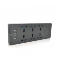 Мережевий фільтр ТВ-Т12, 6 розеток + 4 USB, 2 м, перетин 3х0,75мм, 3000W, Black, Box