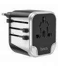 Фільтр HOCO AC5 на 1 розетку + 2 USB, 220В, кабель 1,5м, Black/Gray, Box