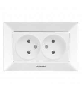 Розетка Panasonic Arkedia Slim двойная, белая