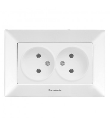 Розетка Panasonic Arkedia Slim подвійна, біла