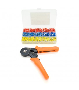 Кримпер CINLINELE HCS8 6-4 для обжима кабельного наконечника, orange + набор кабельных наконечников (VE0508,VE1508,VE1008,VE4009