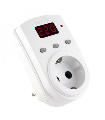 Побутове захисне реле за напругою VP-10AS в розетку однофазне, 10А, 2200Вт, 120-270В, з індикатором напруги