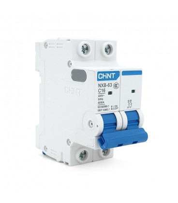 Автоматичний вимикач змінного струму CHINT  NXB-63 2P C16, 16A