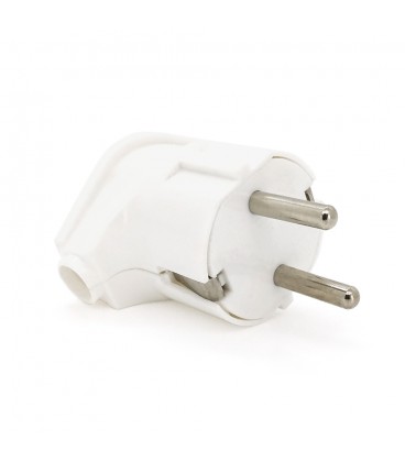 Вилка з заземленням кутова, 16A 250V A105, White, Q24