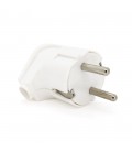 Вилка з заземленням кутова, 16A 250V A105, White, Q24