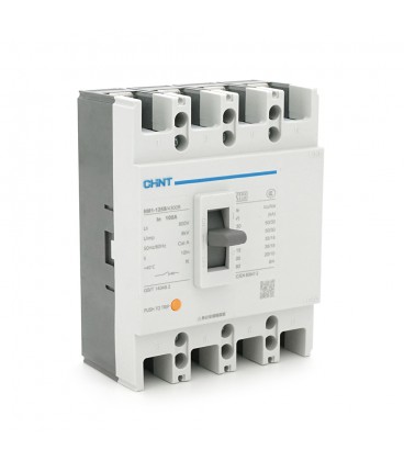 Автоматичний вимикач змінного струму CHINT NM1-125S/4300-100А 4P, 380 В. 100A. 8КА/400В 10КА/800В. 155*120*68mm