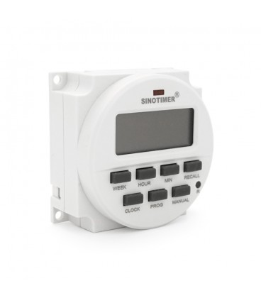 Таймер тижневий Sinotimer TM618N-4, програмований, 16А, 12V, 60х60х30 мм