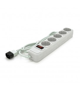 Мережевий подовжувач Gembird UPS SPG5-X-6G, 220В 10А, 5 розеток, 1.8 м, Gray, Q40