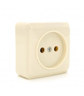 Розетка без заземлення зовнішнього монтажу, White, Q42