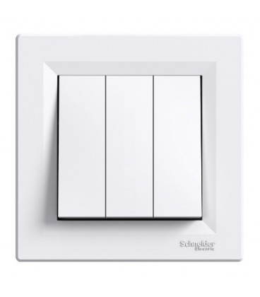Вимикач триклавішний Schneider Asfora, Білий