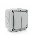 Вимикач подвійний зовнішнього монтажу SL-2, водонепроникний, IP66, AC: 110-250V, 10A, White