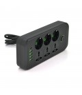 Мережевий фільтр F07U, 6 розеток (3 EU+3 Universal) + 4 USB + 1PD, кнопка включення з індикатором, 2 м, 3х0,75 мм, 2500W, Black,