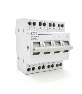 Модульный перекидной автомат трехпозиционный ( перекидной автомат) Voltronic SF219G-4P-63A с общим выходом