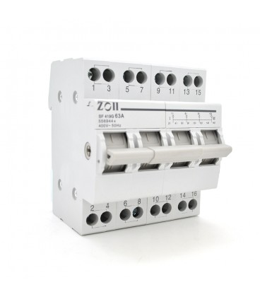 Модульный перекидной автомат трехпозиционный ( перекидной автомат) Voltronic SF219G-4P-63A с общим выходом
