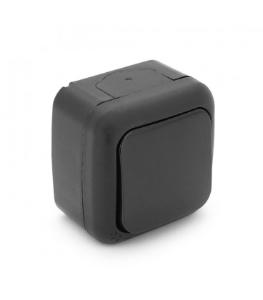 Вимикач одинарний ViKO Palmiye зовнішнього монтажу, вологозахищений IP54, AC:110-250V, 10A, Black