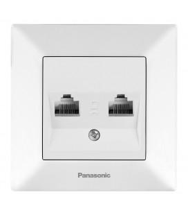 Розетка Panasonic Arkedia Slim компьютерная двойная RJ45 CAT6e, белый
