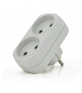 Розетка двойник без заземления A202, White, Q18