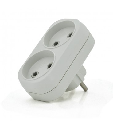 Розетка двойник без заземления A202, White, Q18