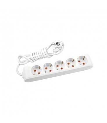 Подовжувач Panasonic X-tendia із заземленням 5 гнізд, 2 м, з захистними шторками, сірий