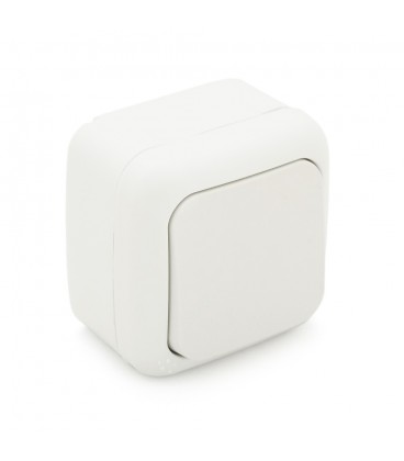 Вимикач одинарний ViKO Palmiye зовнішнього монтажу, вологозахищений IP54, AC:110-250V, 10A, White