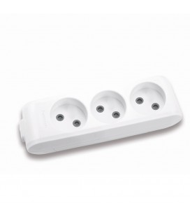 Колодка Panasonic X-tendia 3 гнезда, с защитными шторками, серая