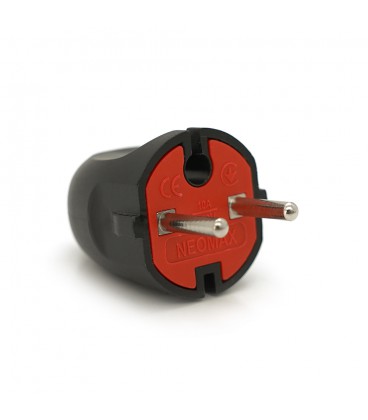 Вилка без заземлення 6А 250V A113B, Black Q50