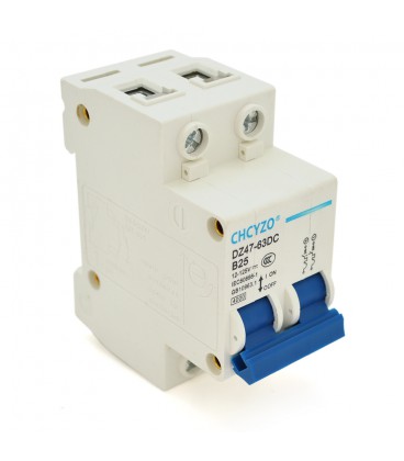 Автоматический выключатель постоянного тока CHCYZO DZ47-63DC-B25, 2P, 25A, 12-125V