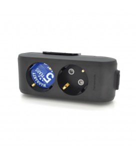 Колодка Panasonic X-tendia із заземленням 2 гнізда, з захистними шторками, чорна