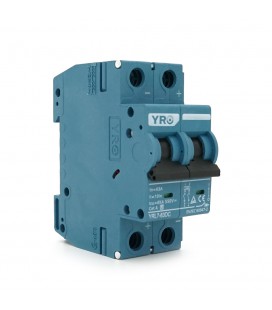 Автоматический выключатель постоянного тока YRO YRL7-63DC 2P 63A DC550V 6kA, DIN, 104*35*44.8mm