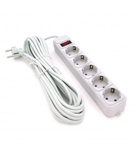 Мережевий подовжувач Gembird SP5, 220В 10А, 5 розеток, 10 м, Gray, Q20