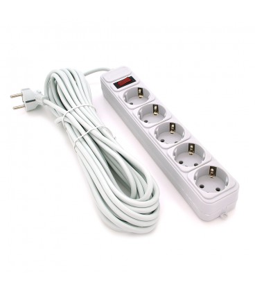 Мережевий подовжувач Gembird SP5, 220В 10А, 5 розеток, 10 м, Gray, Q20