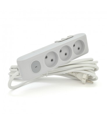 Подовжувач Panasonic X-tendia 3 гнізда, 5 м, із захисними шторками, із вимикачем, сірий