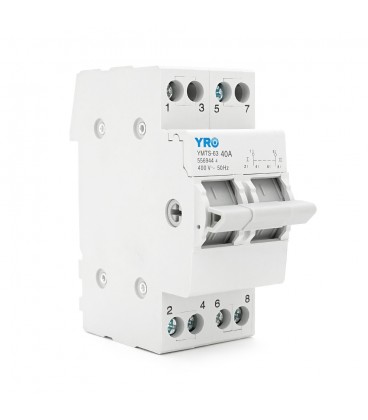 Модульний перекидний автомат трипозиційний (перекидний автомат) YRO SF 219G 2P 40A AC230V, 400V, DIN, 81*36*44.8mm