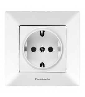 Розетка Panasonic Arkedia Slim с заземлением, быстрый монтаж, белая
