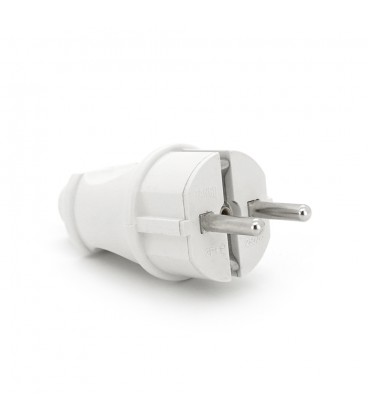 Вилка з заземленням, 16A 250V, A101, White, Q24