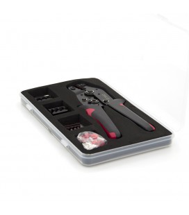 Інструмент обжимний SN-2549 для обжимки клем + насадки 06 -0.5-6mm2, 02С -0.5-2.5mm2, 16WF -6-16mm2, Black-red