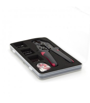 Інструмент обжимний SN-2549 для обжимки клем + насадки 06 -0.5-6mm2, 02С -0.5-2.5mm2, 16WF -6-16mm2, Black-red