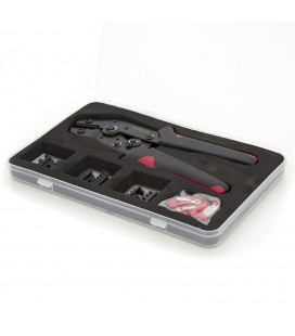 Інструмент обжимний SN-2549 для обжимки клем + насадки 06 -0.5-6mm2, 02С -0.5-2.5mm2, 06WF -0.25-6mm2, Black-red