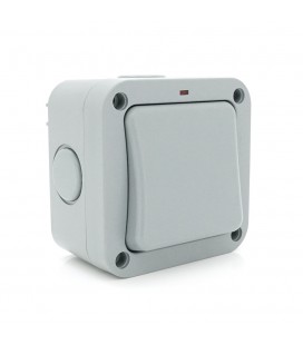 Вимикач одинарний зовнішнього монтажу, водонепроникний, IP65, AC: 110-250V, 10A, White